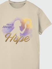 Brands In Cream 100% Cotton Wish Gradient There Is Always Hope Women Sand Boyfriend Fit T-Shirt - Image 3 of 3