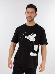 Brands In Black Mens Mickey Mouse Disney 100% Cotton T-Shirt - Image 1 of 3