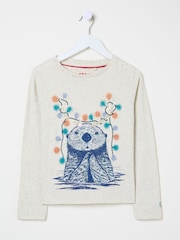 FatFace White Otter T-Shirt - Image 1 of 4