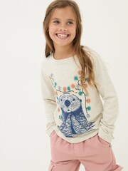 FatFace White Otter T-Shirt - Image 2 of 4