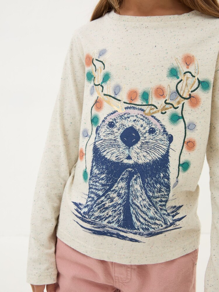 FatFace White Otter T-Shirt - Image 4 of 4