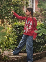 FatFace Red Festive T-Shirt - Image 1 of 6