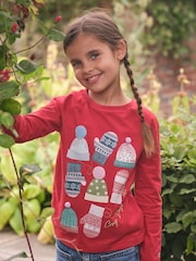 FatFace Red Festive T-Shirt - Image 2 of 6