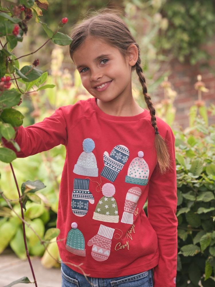 FatFace Red Festive T-Shirt - Image 2 of 6 FatFace Red Festive T-Shirt - Image 2 of 6
