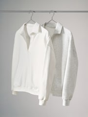 The Set Grey/Cream 2 Pack Rugby Collar Sweatshirts - Image 1 of 1