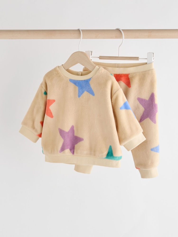 Napis Bright Star - dojenček flis top in lahke hlače za prosti čas Set - Slika 1 iz 16 Napis Bright Star - dojenček flis top in lahke hlače za prosti čas Set - Slika 1 iz 16