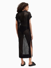 AllSaints Black A Star Mesh Dress - Image 5 of 6