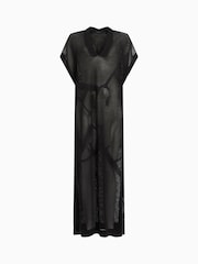 AllSaints Black A Star Mesh Dress - Image 6 of 6