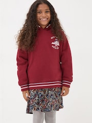 FatFace Berry Pink Penguin Popover Hoodie - Image 1 of 5