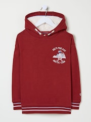 FatFace Berry Pink Penguin Popover Hoodie - Image 4 of 5