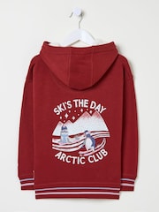 FatFace Berry Pink Penguin Popover Hoodie - Image 5 of 5