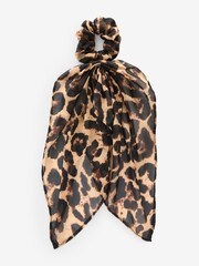 Aela Leopard Animal Scrunchie With Tails - Image 1 of 3