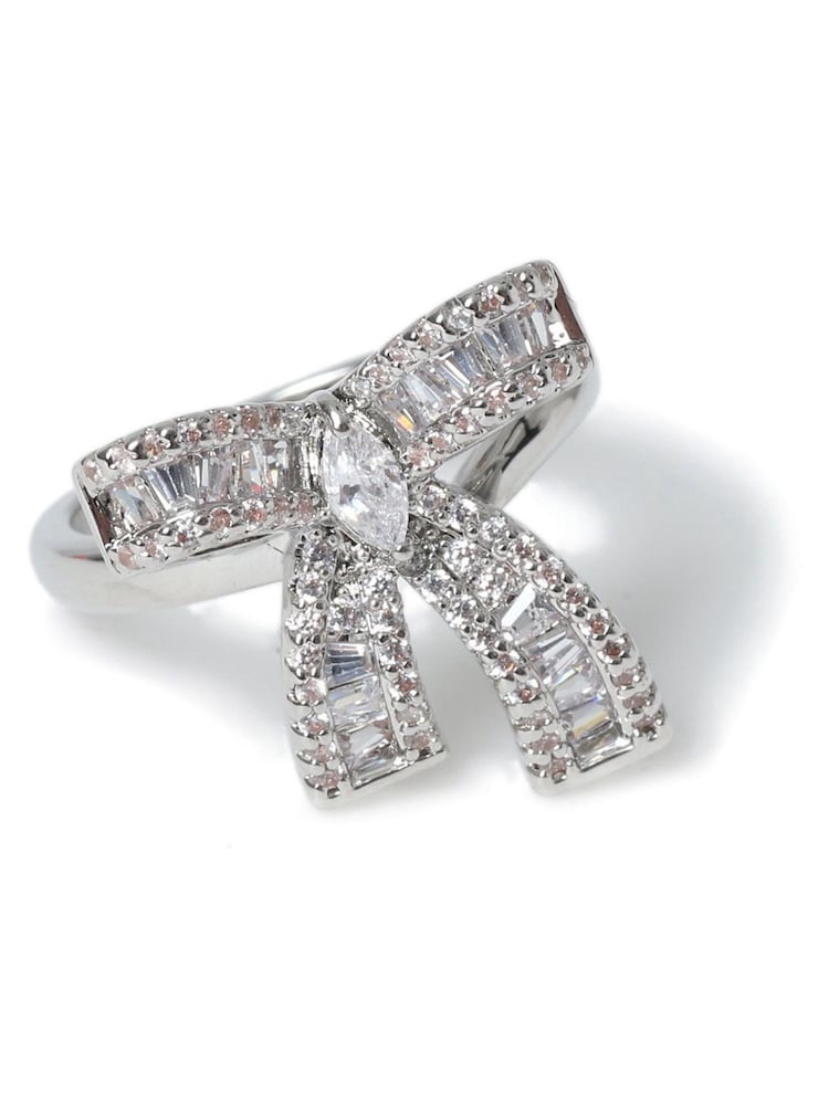 Aela Silver Tone Bow Ring - Image 1 of 2