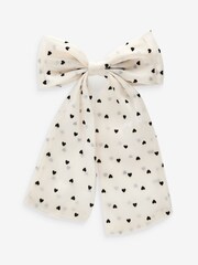 Aela Black Chiffon Polka Dot Bow Barette - Image 2 of 5