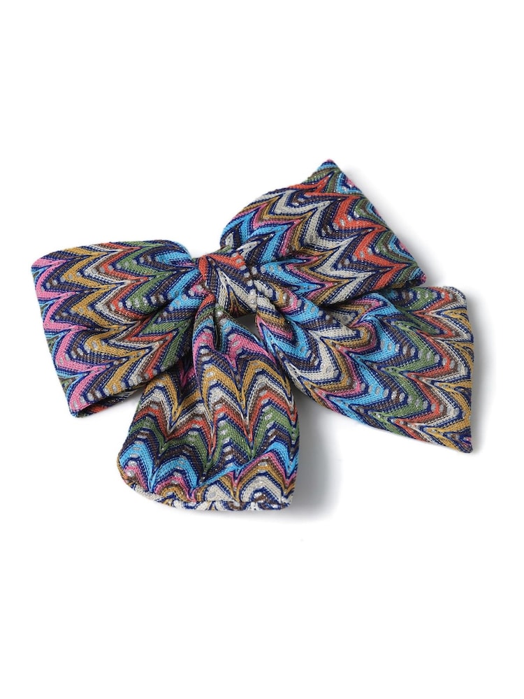 Aela Blue Zig Zag Bow Hair Barette - Image 2 of 3