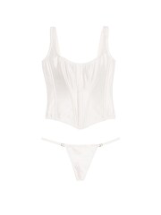 Victoria's Secret Coconut White Archive Satin Corset and Knicker Set - Image 3 of 3