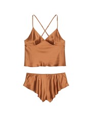 Victoria's Secret Caramel Brown Satin Open Back Cami Set - Image 3 of 3