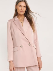JD Williams Pink Satin Double Breasted Blazer - Image 3 of 4