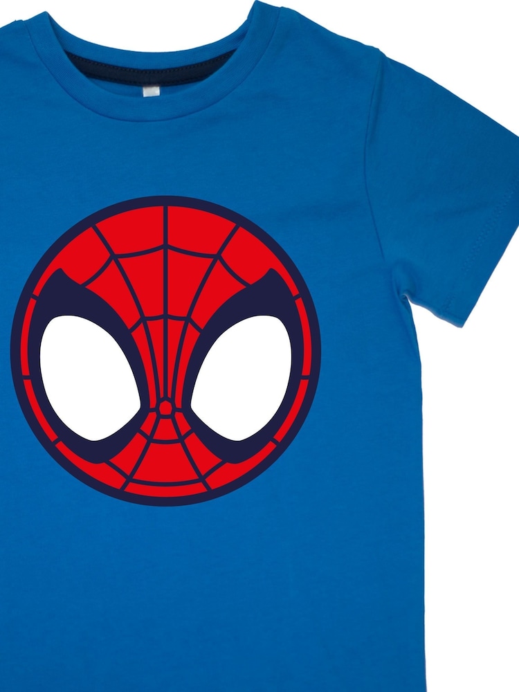Brands In Blue Boys SpiderMan Icon Royal Camo 100% Cotton Pyjamas - Image 3 of 3