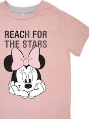 Brands In Pink Minnie Mouse Reach For The Stars Girls Baby Hearts 100% Cotton Pyjamas - Image 3 of 3