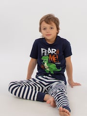 Brands In Blue Boys Toy Story Fear Me Stripes 100% Cotton Pyjamas - Image 1 of 3