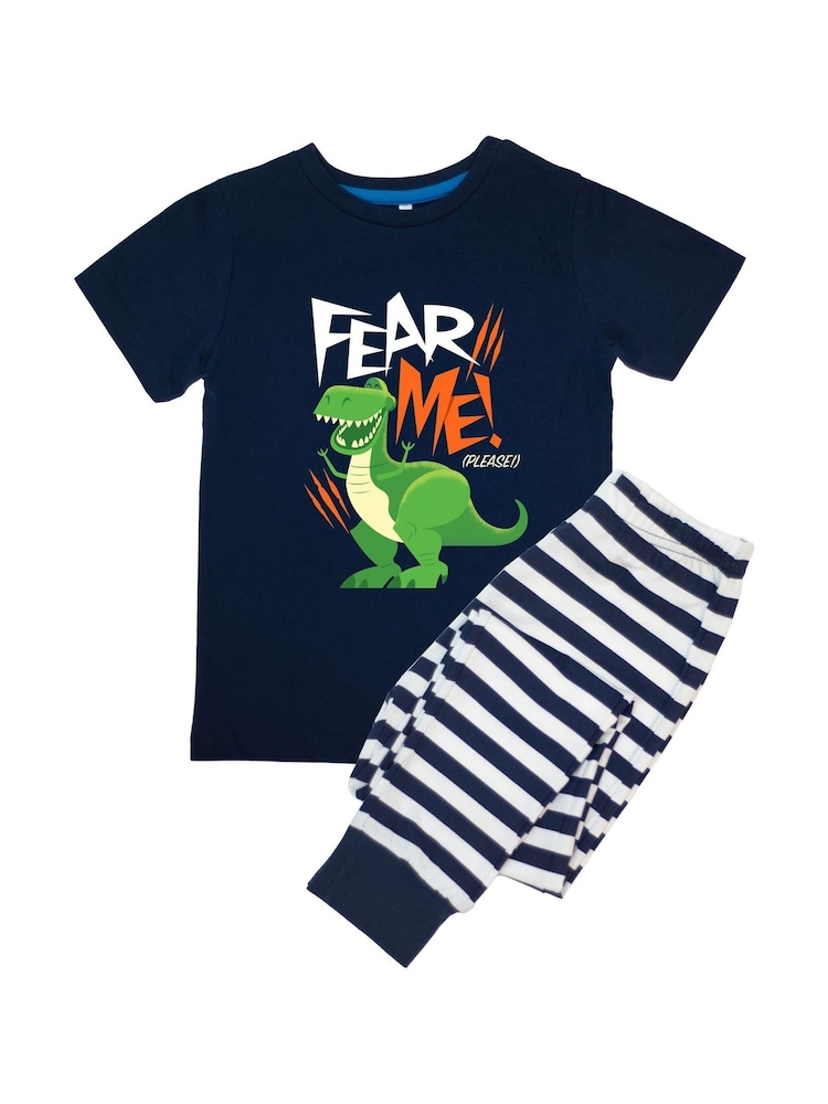 Brands In Blue Boys Toy Story Fear Me Stripes 100% Cotton Pyjamas - Image 2 of 3