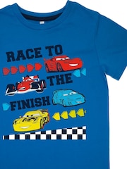 Brands In Blue Boys Cars Race To The Finish Royal Camo 100% Cotton Pyjamas - Image 3 of 4