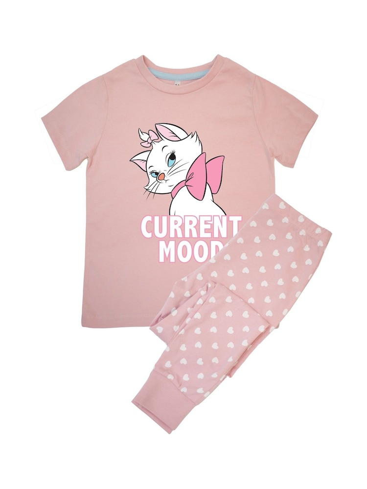 Brands In Pink The Aristocats Marie Current Mood Girls Baby Hearts 100% Cotton Pyjamas - Image 2 of 4