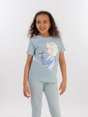Brands In Blue Frozen Elsa Girls Baby Stars 100% Cotton Pyjamas - Image 1 of 3