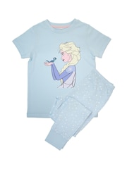 Brands In Blue Frozen Elsa Girls Baby Stars 100% Cotton Pyjamas - Image 2 of 3
