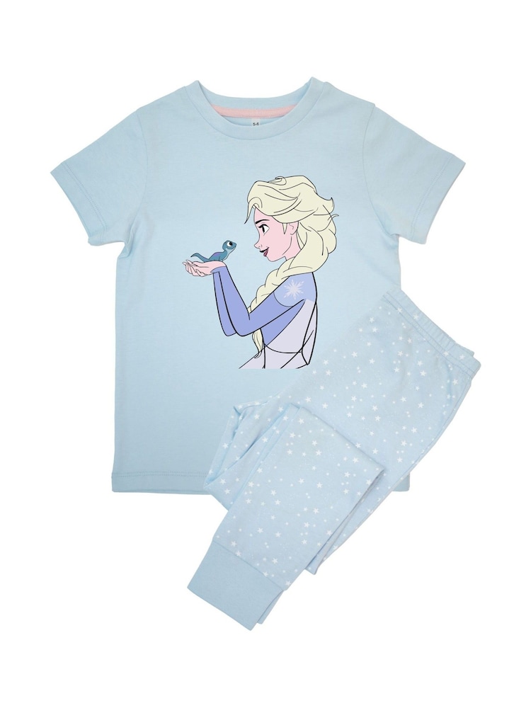 Brands In Blue Frozen Elsa Girls Baby Stars 100% Cotton Pyjamas - Image 2 of 3 Brands In Blue Frozen Elsa Girls Baby Stars 100% Cotton Pyjamas - Image 2 of 3