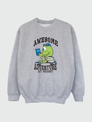 Brands In Grey Monsters Inc Mike Reading Awesome Adventure Boys Heather Sweatshirt - Image 1 of 3