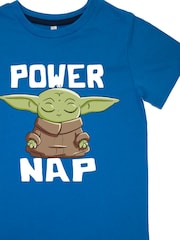 Brands In Dark Blue Boys The Mandalorian Logo Child Camo 100% Cotton Pyjamas - Image 3 of 4