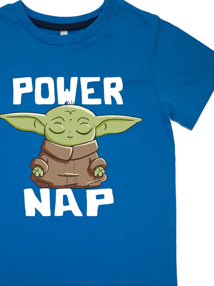 Brands In Dark Blue Boys The Mandalorian Logo Child Camo 100% Cotton Pyjamas - Image 3 of 4