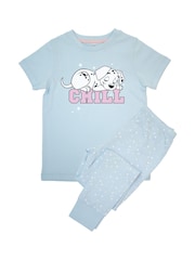 Brands In Blue 101 Dalmatians Chill Girls Baby Stars 100% Cotton Pyjamas - Image 2 of 4