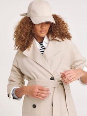 JD Williams Natural Linen Trench Coat - Image 3 of 4
