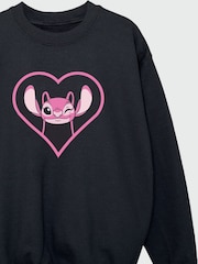 Brands In Black LiloStitch Angel Heart Girls Sweatshirt - Image 3 of 4