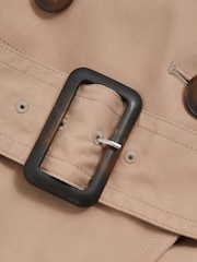 Reiss Camel Jenna Double Breasted Belted Trench Coat - Image 6 of 6