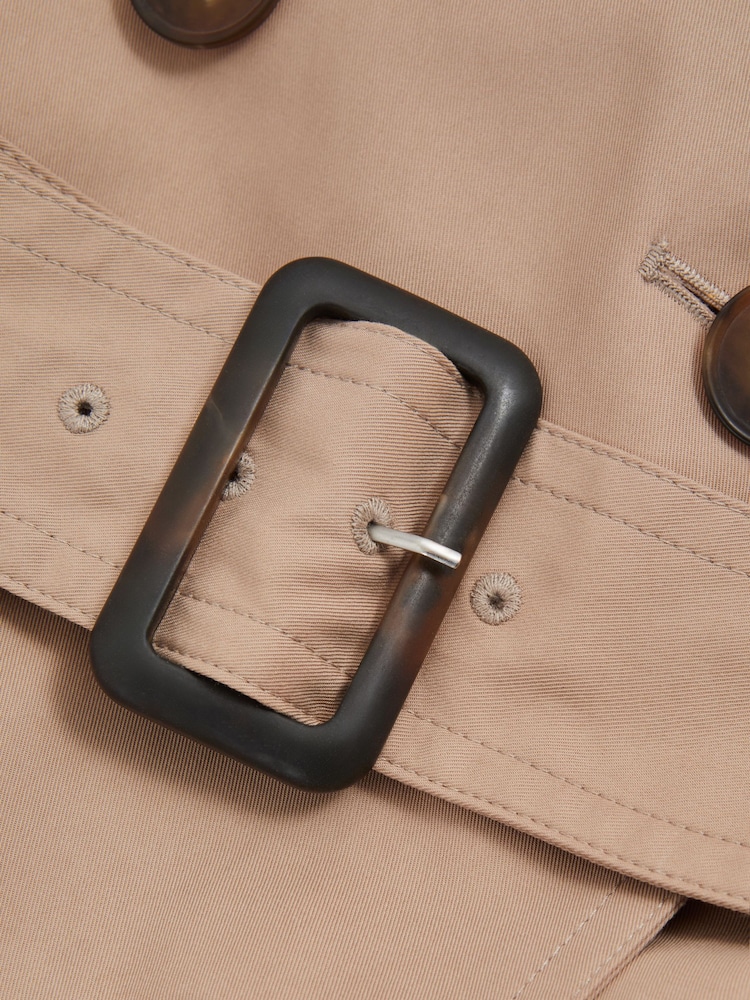Reiss Camel Jenna Double Breasted Belted Trench Coat - Image 6 of 6