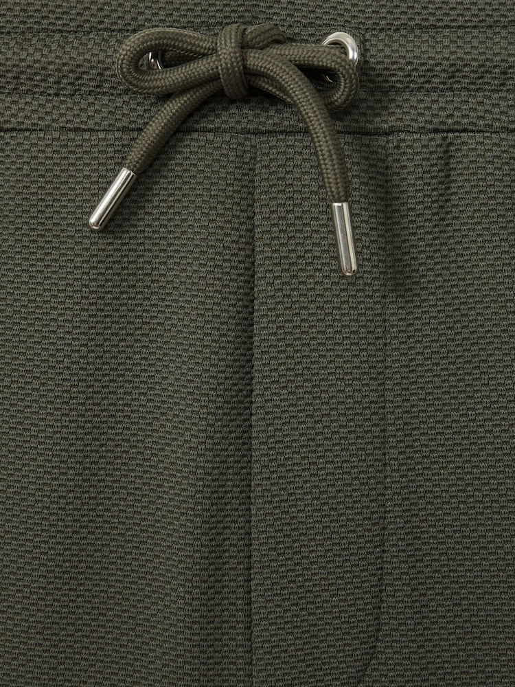 Reiss Green Smoke Amarillo Textured Drawstring Shorts - Image 6 of 6