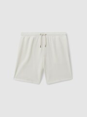 Reiss Off White Amarillo Textured Drawstring Shorts - Image 2 of 5