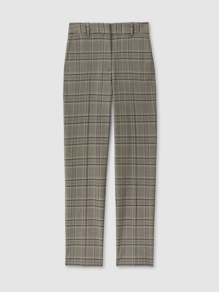 Reiss Grey Check Tamy Checked Slim Fit Suit Trousers - Image 2 of 6
