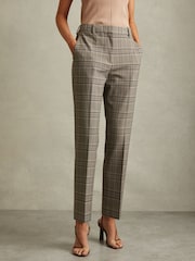Reiss Grey Check Tamy Checked Slim Fit Suit Trousers - Image 3 of 6