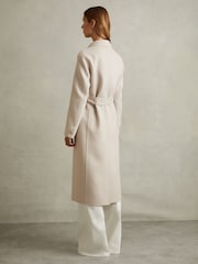 Reiss Neutral Maeve Wool-Blend Double-Breasted Blindseam Coat - Image 4 of 7