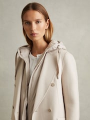 Reiss Neutral Maeve Wool-Blend Double-Breasted Blindseam Coat - Image 5 of 7