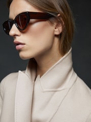 Reiss Neutral Maeve Wool-Blend Double-Breasted Blindseam Coat - Image 6 of 7