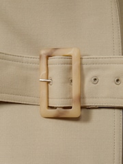 Reiss Khaki Darcie Double Breasted Belted Trench Coat - Image 7 of 8