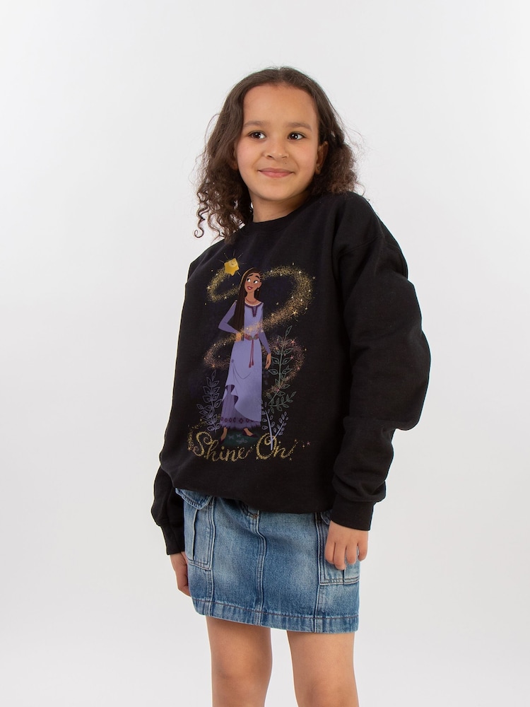 Brands In Black Wish Shine On Asha Standing Girls Sweatshirt - Image 1 of 3