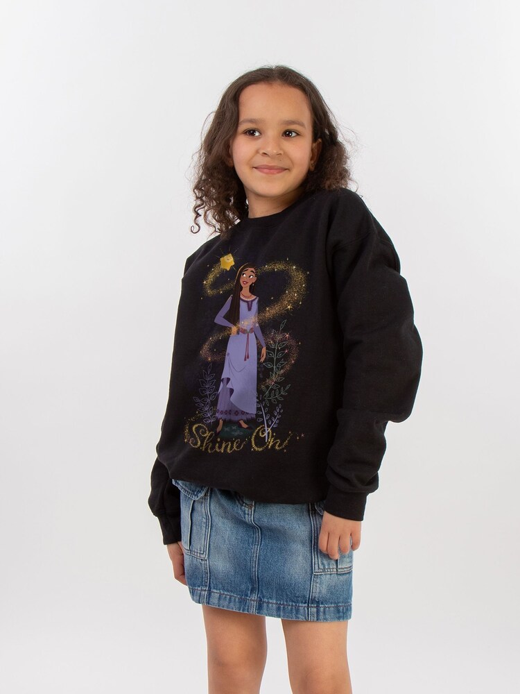 Brands In Black Wish Shine On Asha Standing Girls Sweatshirt - Image 1 of 3 Brands In Black Wish Shine On Asha Standing Girls Sweatshirt - Image 1 of 3
