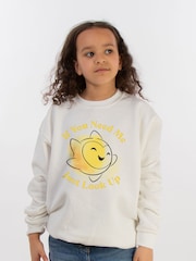Brands In White Wish If You Need Me Just Look Up Girls Sweatshirt - Image 1 of 3